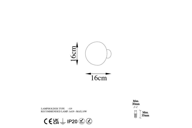 Vegg lampe Polmar Gull - Diameter: 16 cm - Belysning - Innendørsbelysning & Lamper - Vegglampe