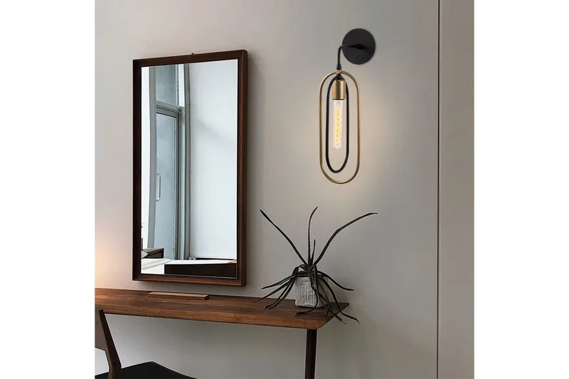 Vegg lampe Pindor Svart / Gull - Gull/Svart - Belysning - Innendørsbelysning & Lamper - Vegglampe