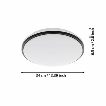 Vegg-/Taklampe Pinetto - Hvit, Svart - Belysning - Innendørsbelysning & Lamper - Vegglampe