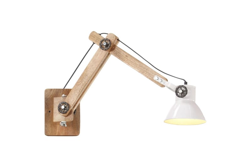 Vegglampe i industriell stil hvit rund E27 - Hvit - Nattlampe vegg - Soveromslampe - Vegglampe - Veggarmatur