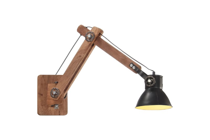 Vegglampe i industriell stil matt svart rund E27 - Svart - Belysning - Innendørsbelysning & Lamper - Vegglampe