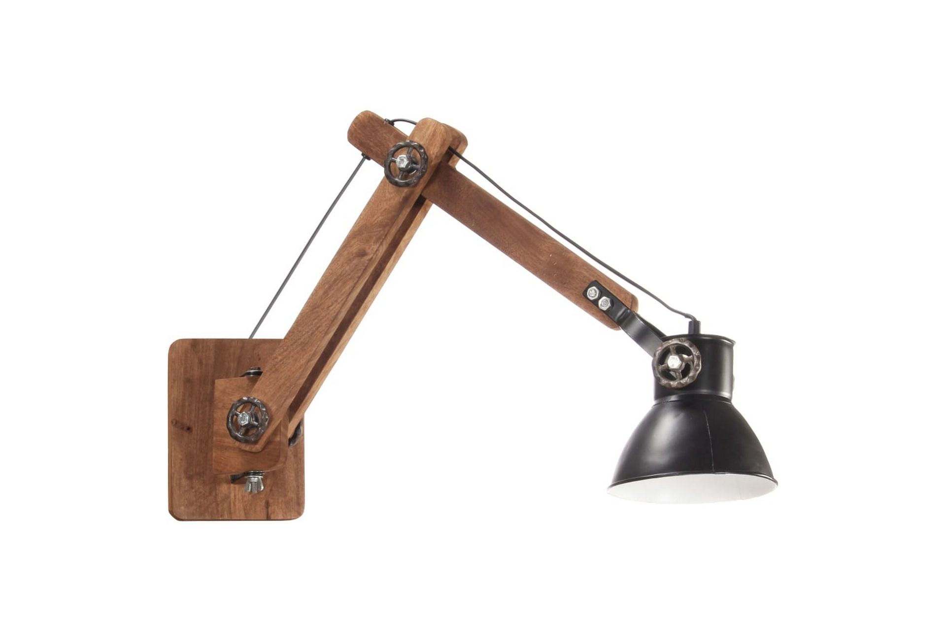 Vegglampe i industriell stil matt svart rund E27 - Svart - Belysning - Innendørsbelysning & Lamper - Vegglampe