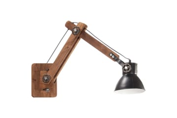Vegglampe i industriell stil matt svart rund E27 - Svart - Belysning - Innendørsbelysning & Lamper - Vegglampe