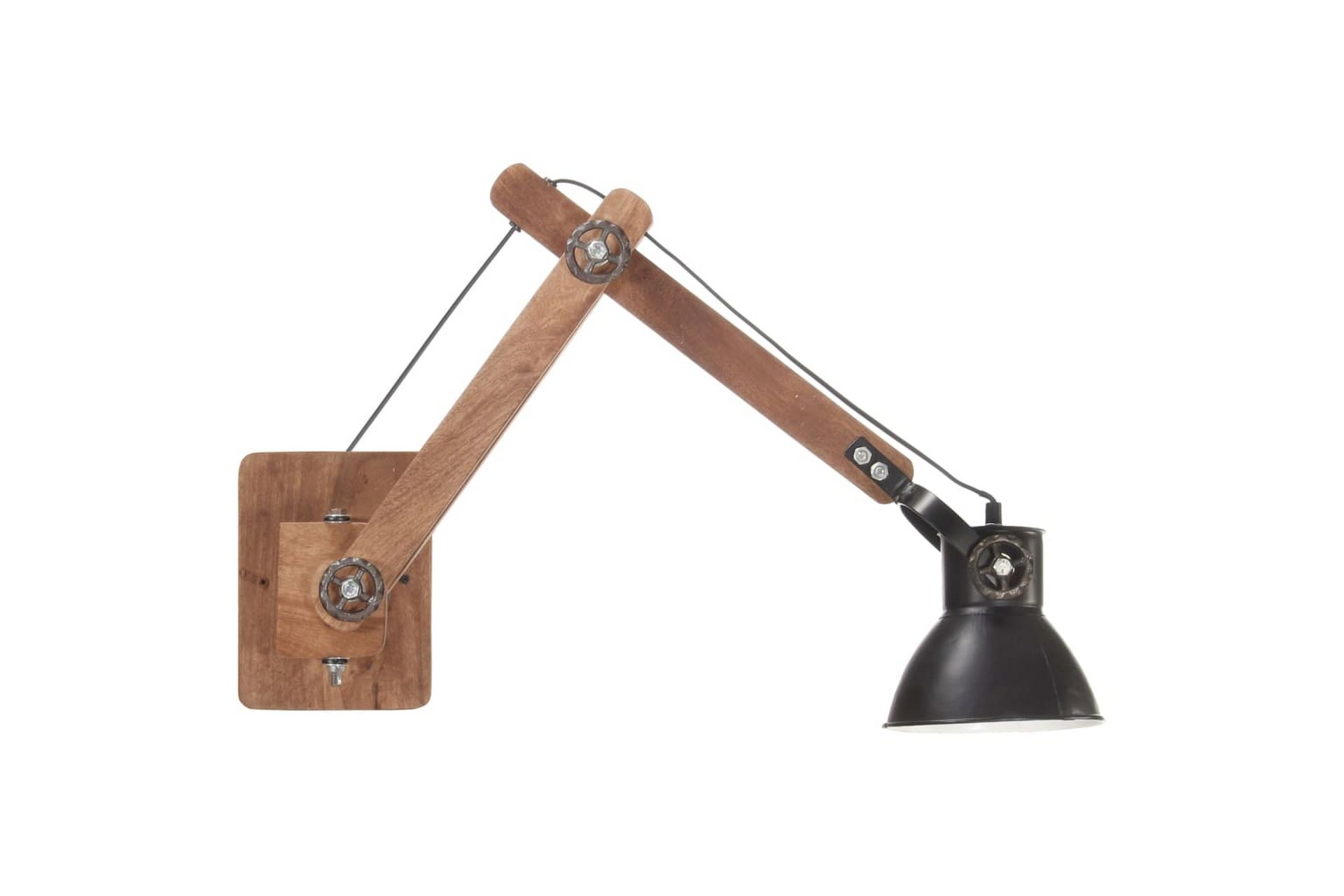 Vegglampe i industriell stil matt svart rund E27 - Svart - Belysning - Innendørsbelysning & Lamper - Vegglampe