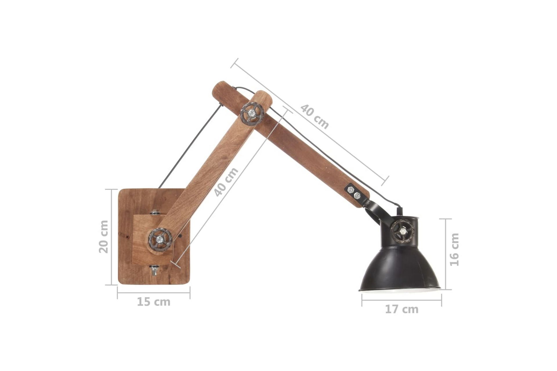 Vegglampe i industriell stil matt svart rund E27 - Svart - Belysning - Innendørsbelysning & Lamper - Vegglampe