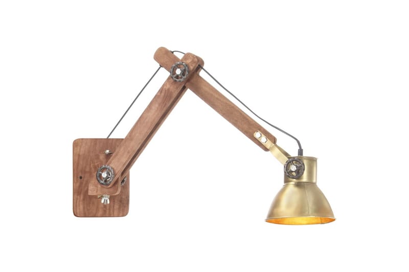 Vegglampe i industriell stil messing rund E27 - Gul - Nattlampe vegg - Soveromslampe - Vegglampe - Veggarmatur