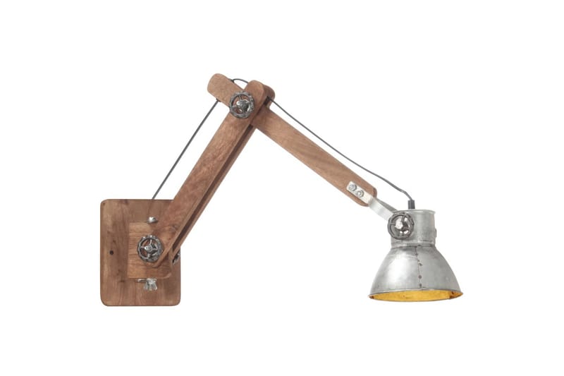Vegglampe i industriell stil sølv rund E27 - Silver - Nattlampe vegg - Soveromslampe - Vegglampe - Veggarmatur