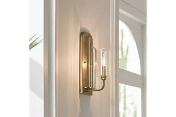 Vegglampe Kichler Kimrose Børstet naturlig messing - Børstet naturlig messing - Belysning - Innendørsbelysning & Lamper - Vegglampe