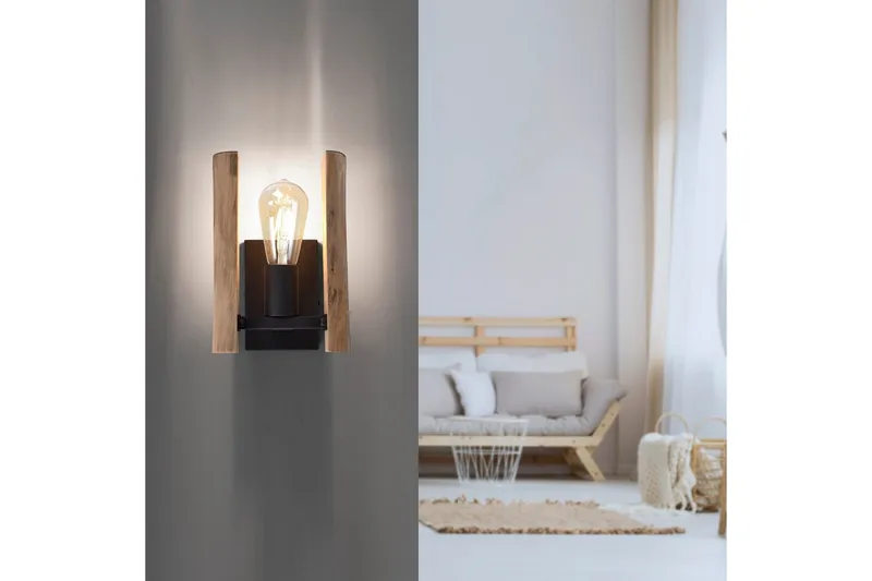 Vegglampe Log - 15x25x17 cm - Belysning - Innendørsbelysning & Lamper - Vegglampe