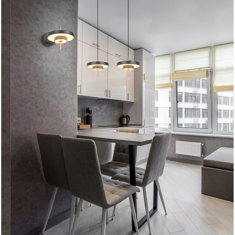 Vegglampe TRIO Keaton - Matt svart/Messing - Belysning - Innendørsbelysning & Lamper - Vegglampe