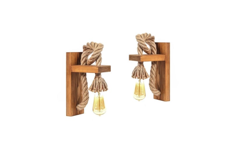 Vegglampesett (2 deler) Giuseppe Duo Brun / Gull - Brun/Gull - Belysning - Innendørsbelysning & Lamper - Vegglampe