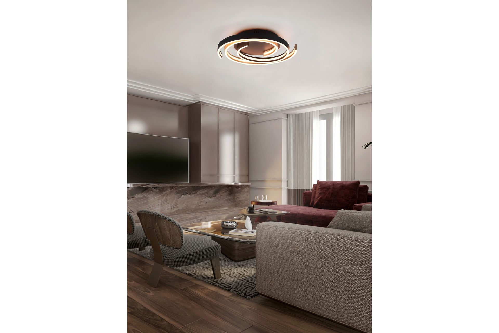 Caya LED-Taklampe Mattmessing - Belysning - Innendørsbelysning & Lamper - Vinduslampe - Vinduslampe hengende