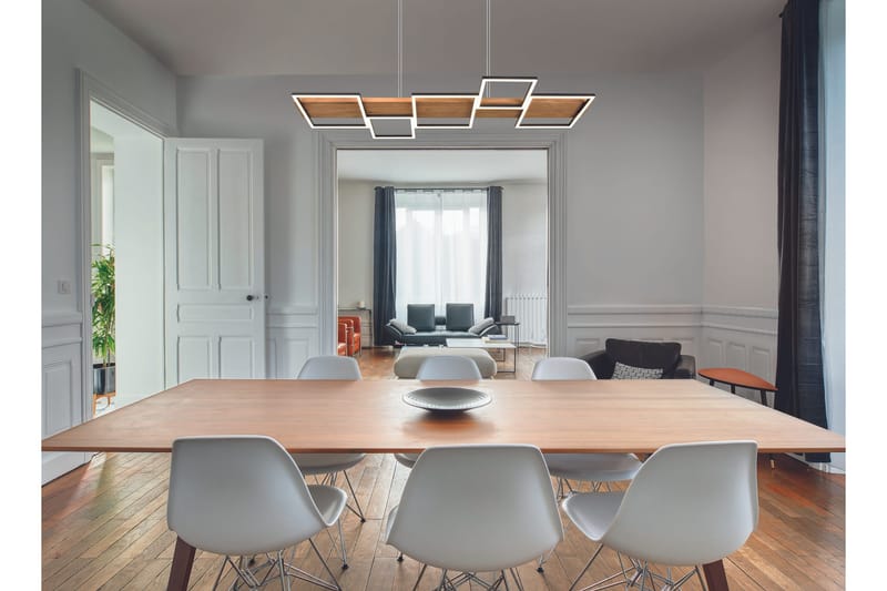 Harper LED-Pendellampe Mattsvart/Tre - Belysning - Innendørsbelysning & Lamper - Vinduslampe - Vinduslampe hengende