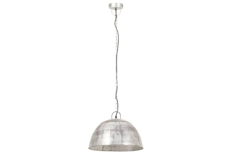 Industriell vintage hengelampe 25 W sølv rund 41 cm E27 - Silver - Belysning - Innendørsbelysning & Lamper - Vinduslampe - Vinduslampe hengende