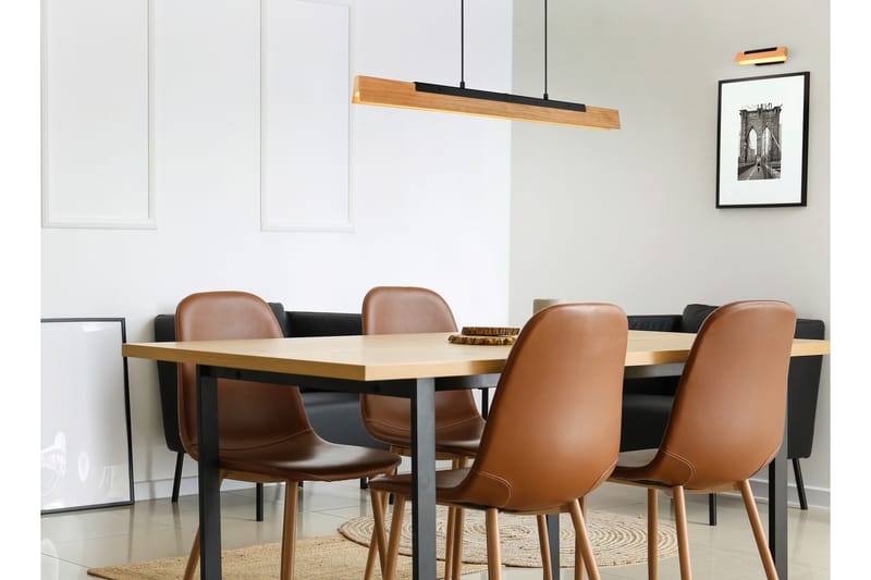 Kerala LED-Pendellampe Mattsvart/Tre - Belysning - Innendørsbelysning & Lamper - Vinduslampe - Vinduslampe hengende