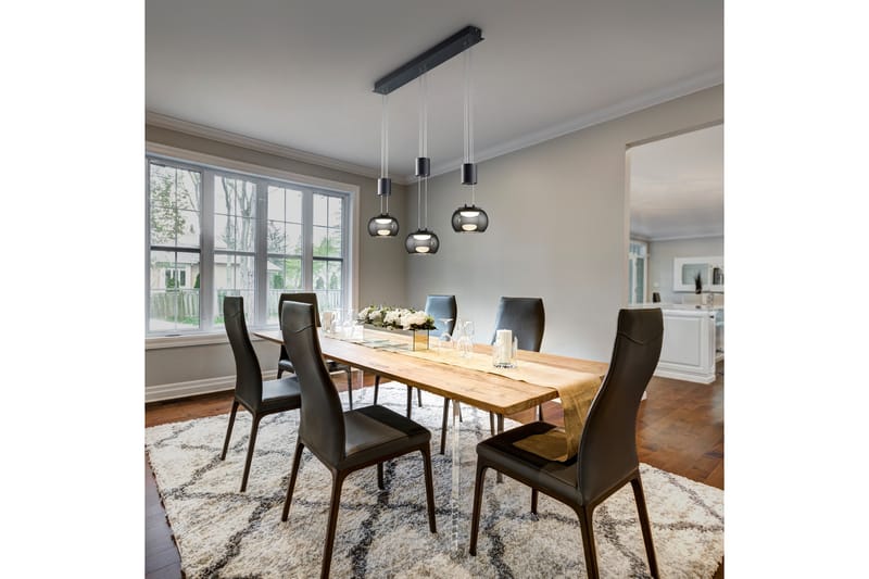 Madison LED-Pendellampe 3-os Mattsvart - Belysning - Innendørsbelysning & Lamper - Vinduslampe - Vinduslampe hengende