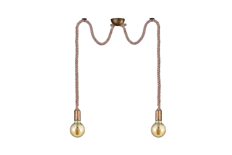 Pendellampe 2-os. 2xE27 Antikkmessing, TRIO