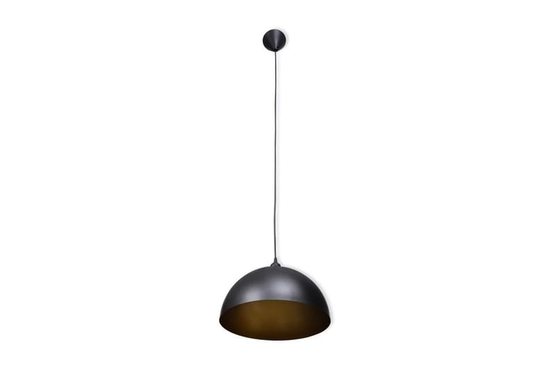 Taklampe 2 stk høydejusterbar halvkuleformet svart - Svart/Gull - Belysning - Innendørsbelysning & Lamper - Vinduslampe - Vinduslampe hengende