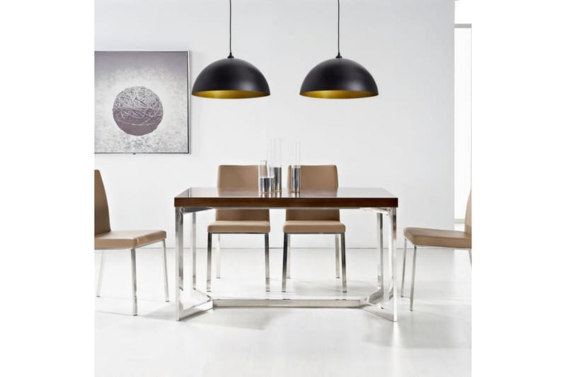 Taklampe 2 stk høydejusterbar halvkuleformet svart - Svart/Gull - Belysning - Innendørsbelysning & Lamper - Vinduslampe - Vinduslampe hengende