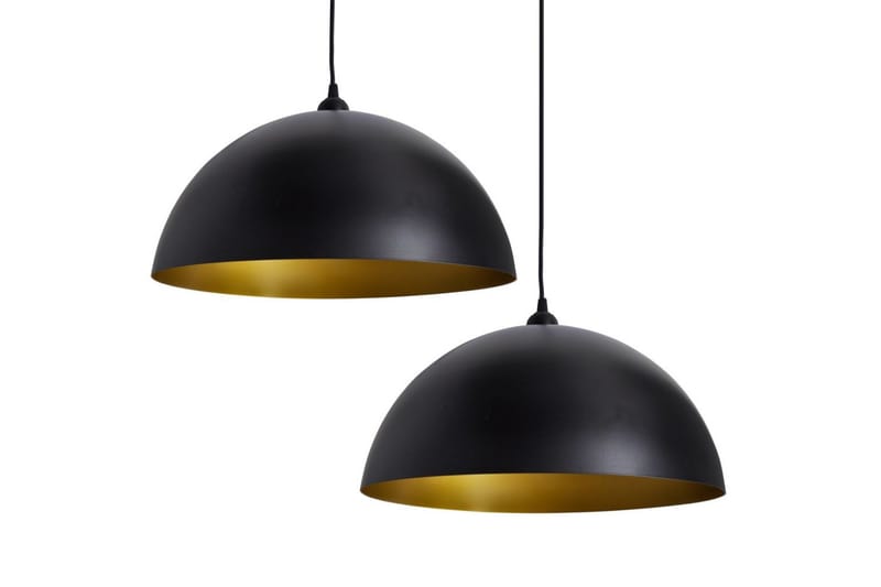 Taklampe 2 stk høydejusterbar halvkuleformet svart - Svart/Gull - Belysning - Innendørsbelysning & Lamper - Vinduslampe - Vinduslampe hengende