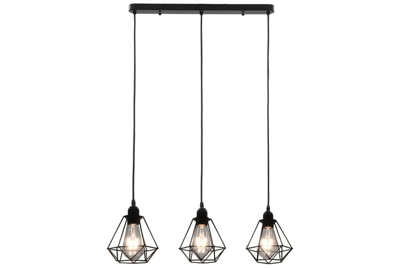 Taklampe med diamant-design svart 3 x E27 lysprer - Svart - Belysning - Innendørsbelysning & Lamper - Vinduslampe - Vinduslampe hengende