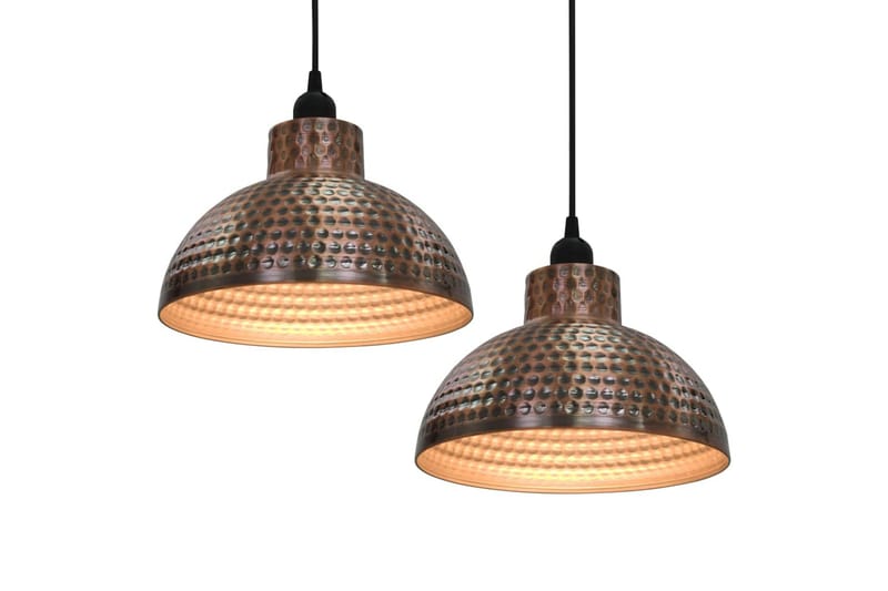 Taklamper 2 stk halvkuleformet kobberfarget - Belysning - Innendørsbelysning & Lamper - Vinduslampe - Vinduslampe hengende