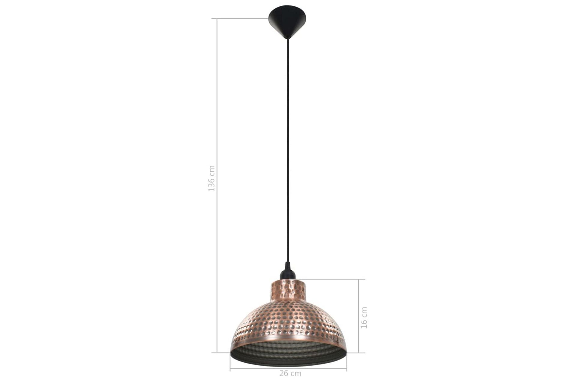 Taklamper 2 stk halvkuleformet kobberfarget - Belysning - Innendørsbelysning & Lamper - Vinduslampe - Vinduslampe hengende
