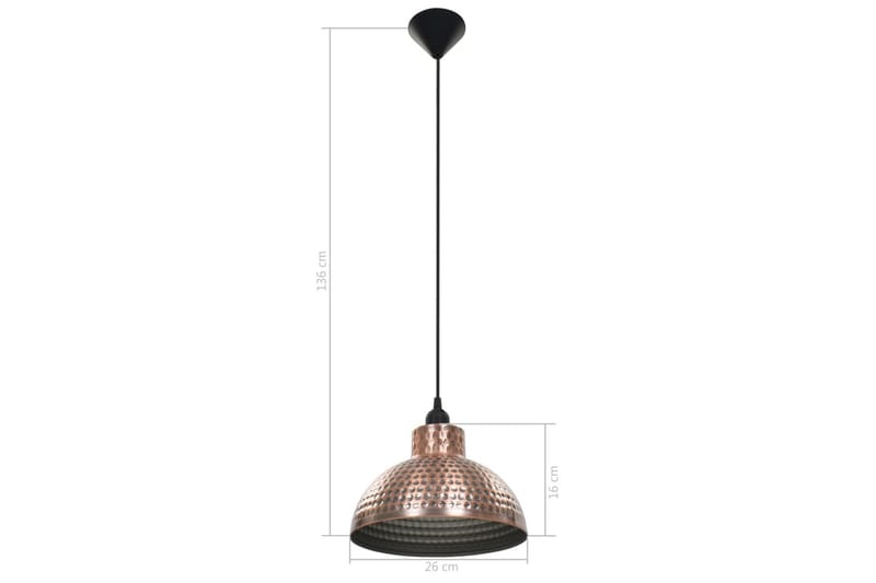 Taklamper 2 stk halvkuleformet kobberfarget - Belysning - Innendørsbelysning & Lamper - Vinduslampe - Vinduslampe hengende