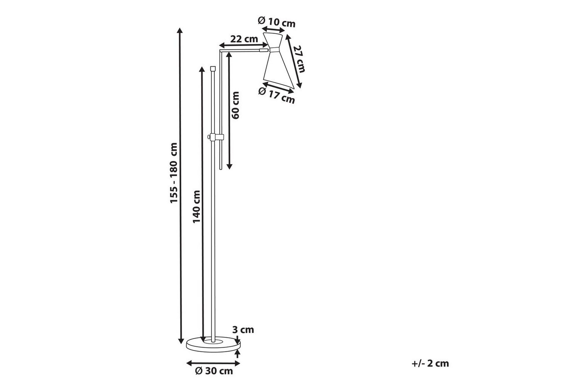 Yassil Gulvlampe 180 cm - Svart/Hvit - Belysning - Innendørsbelysning & Lamper - Soveromslampe
