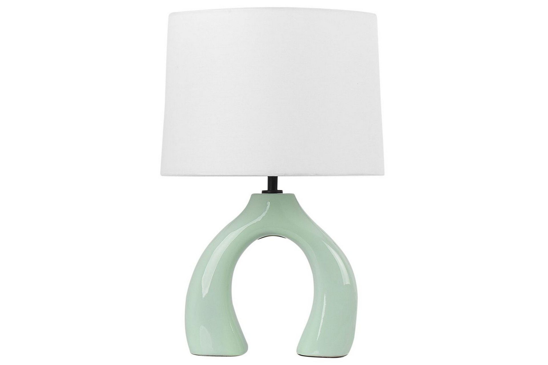 Bordlampe Lysegrønn Keramikk Lampeskjerm i lin Minimalistisk design Belysning Dekorativ Nattlampe