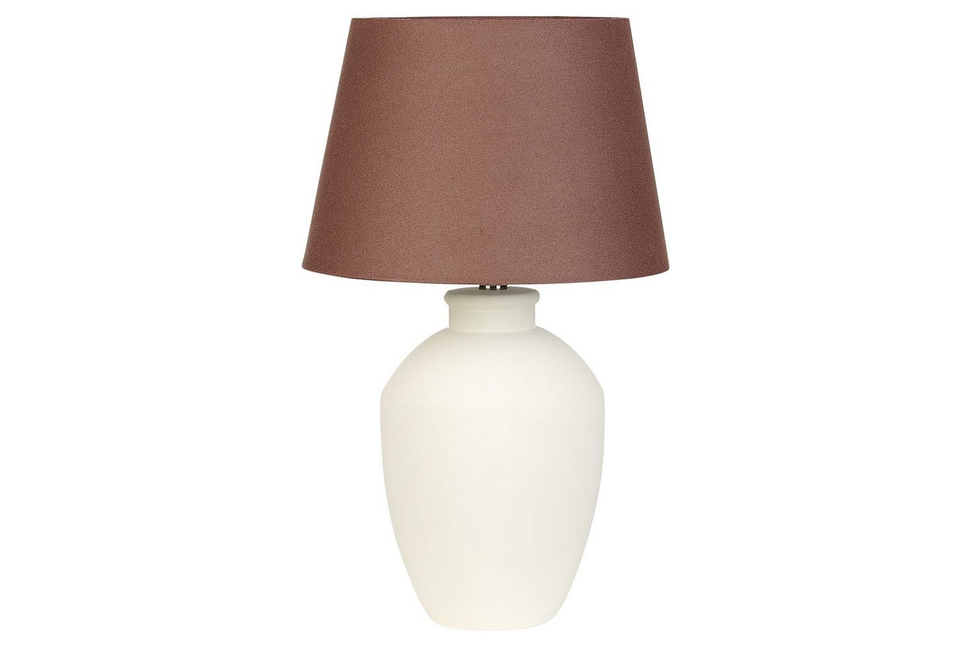 Bordlampe Hvit Keramikk Lampeskjerm i lin Minimalistisk design Belysning Dekorativ Nattlampe