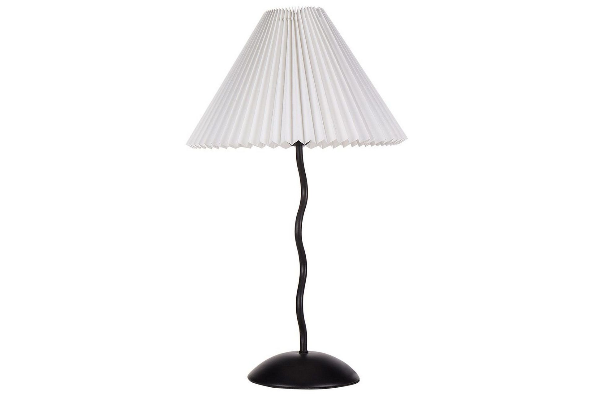 Nattbordslampe Svart metallsokkel Syntetisk materiale Hvit skjerm Nattbord nattlampe