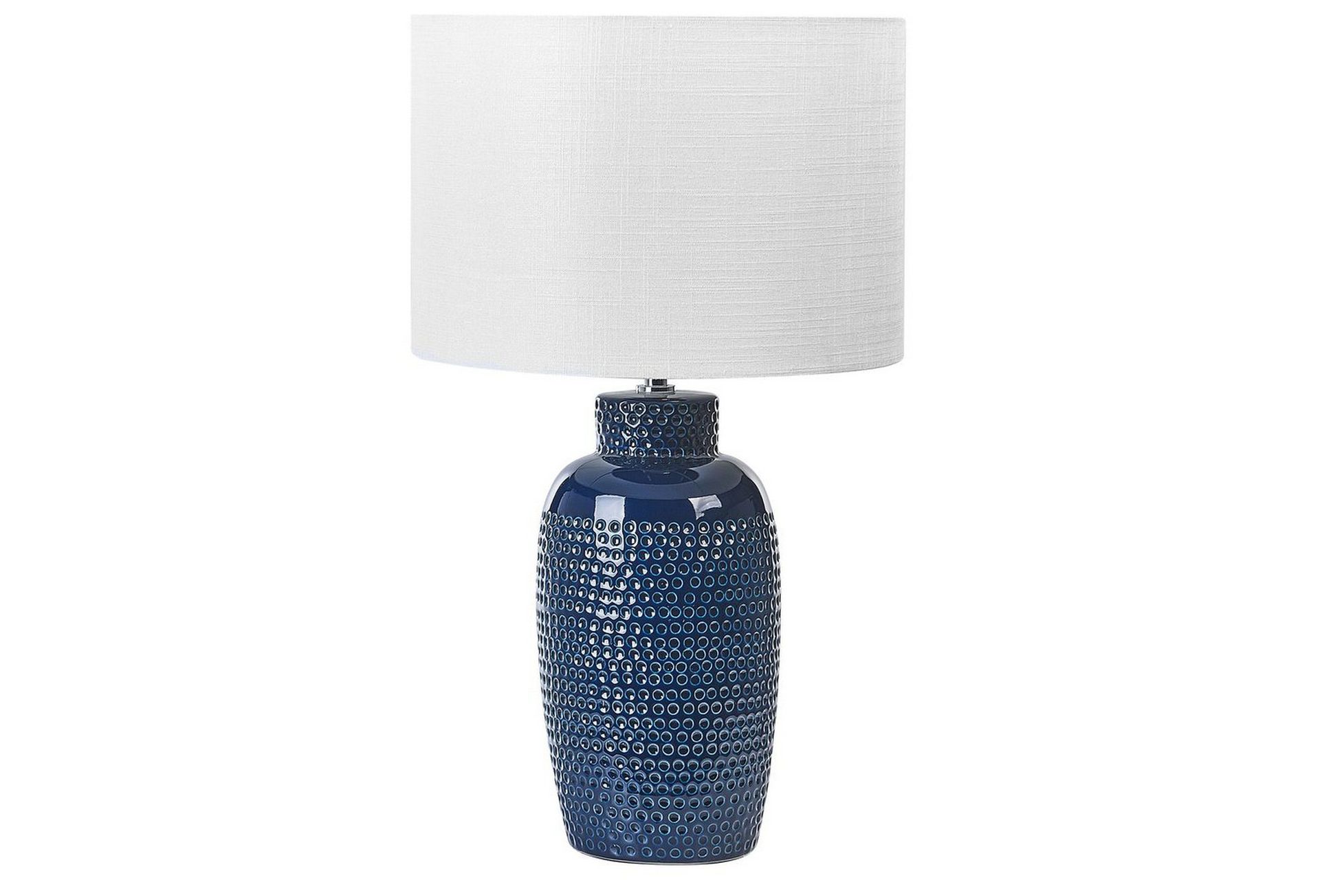 Bordlampe Marineblå Keramikk 53 cm Kjegleskjerm Belysning Moderne Nattlampe Nattbord Stue Soverom