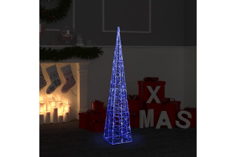 Dekorativ LED-lyskjegle i akryl blå 120 cm - Øvrig julebelysning