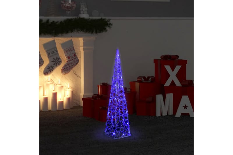 Dekorativ LED-lyskjegle i akryl blå 60 cm - Øvrig julebelysning