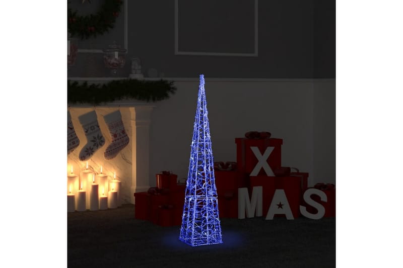 Dekorativ LED-lyskjegle i akryl blå 90 cm - Øvrig julebelysning