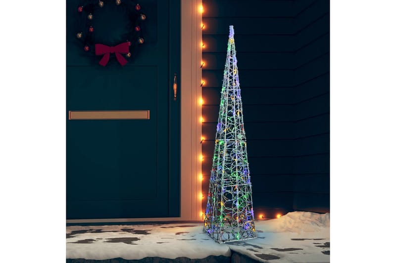 Dekorativ LED-lyskjegle i akryl flerfarget 120 cm - Øvrig julebelysning