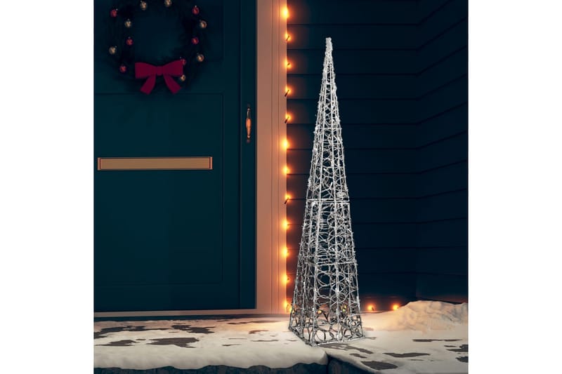 Dekorativ LED-lyskjegle i akryl kaldhvit 120 cm - Øvrig julebelysning