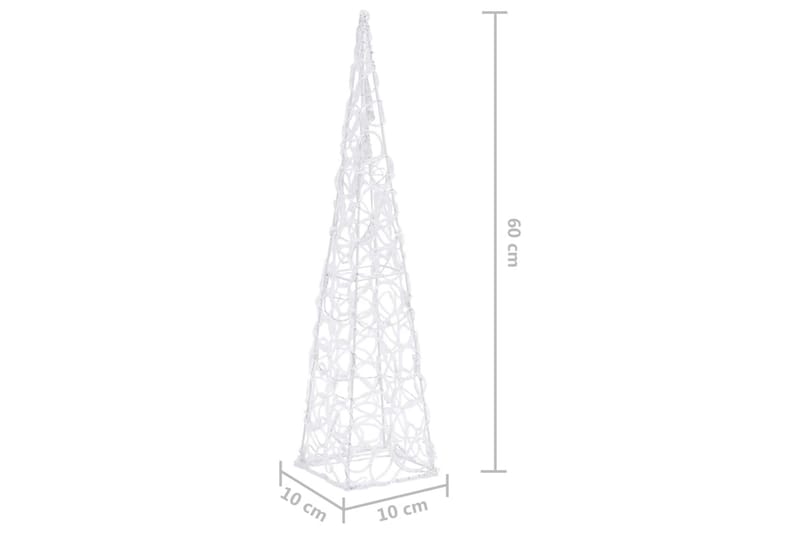 Dekorativ LED-lyskjegle i akryl kaldhvit 60 cm - Belysning - Julebelysning - Øvrig julebelysning