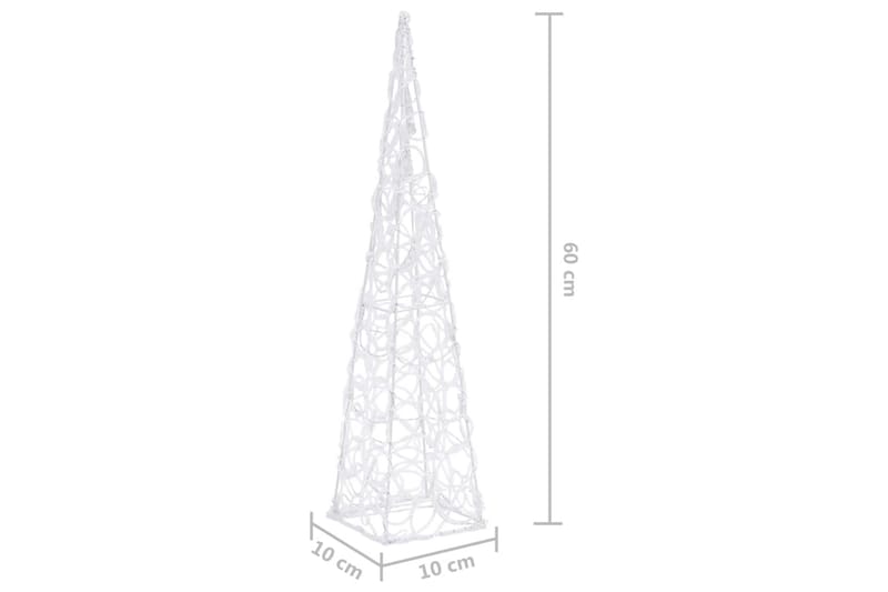 Dekorativ LED-lyskjegle i akryl kaldhvit 60 cm - Øvrig julebelysning