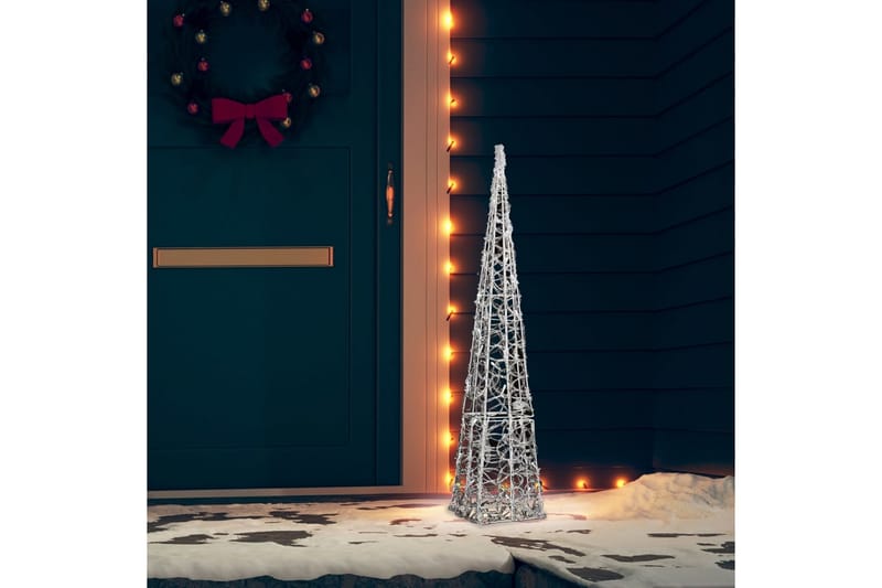 Dekorativ LED-lyskjegle i akryl kaldhvit 90 cm - Øvrig julebelysning