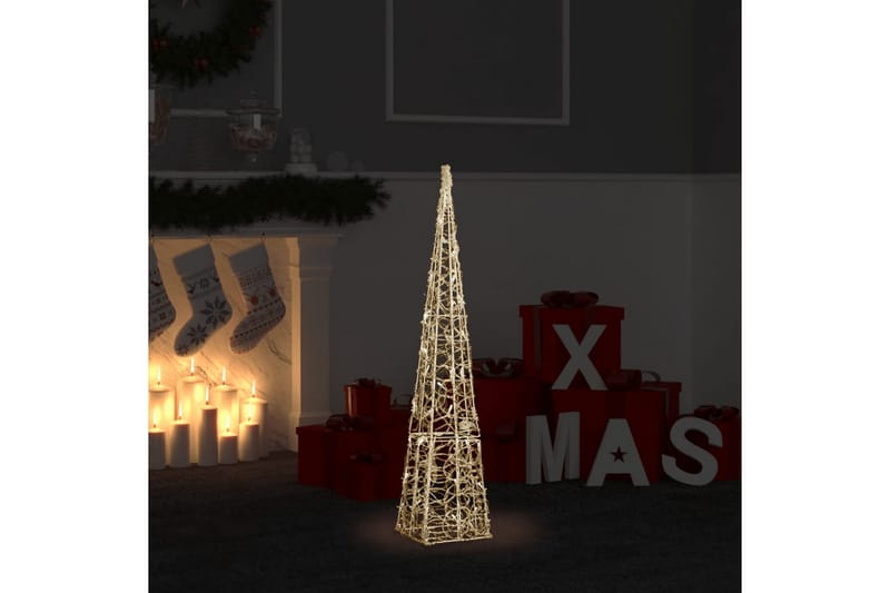 Dekorativ LED-lyskjegle i akryl varmhvit 90 cm - Øvrig julebelysning