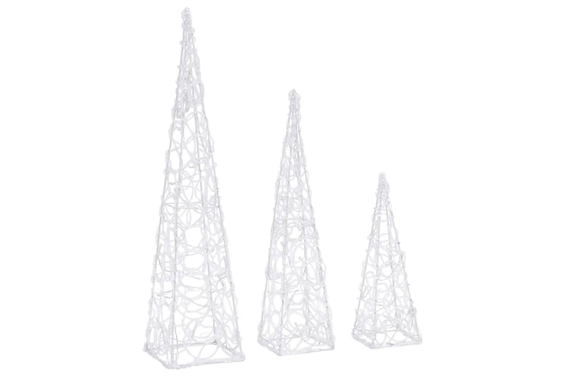 Dekorativt LED lyskjeglesett i akryl blå 30/45/60cm - Blå - Belysning - Julebelysning - Øvrig julebelysning