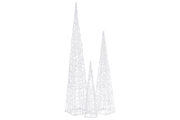 Dekorativt LED lyskjeglesett i akryl blå 60/90/120cm - Blå - Belysning - Julebelysning - Øvrig julebelysning