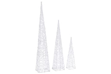 Dekorativt LED lyskjeglesett i akryl blå 60/90/120cm - Blå - Belysning - Julebelysning - Øvrig julebelysning