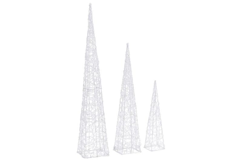 Dekorativt LED lyskjeglesett i akryl flerfarget 60/90/120cm - Flerfarget - Belysning - Julebelysning - Øvrig julebelysning
