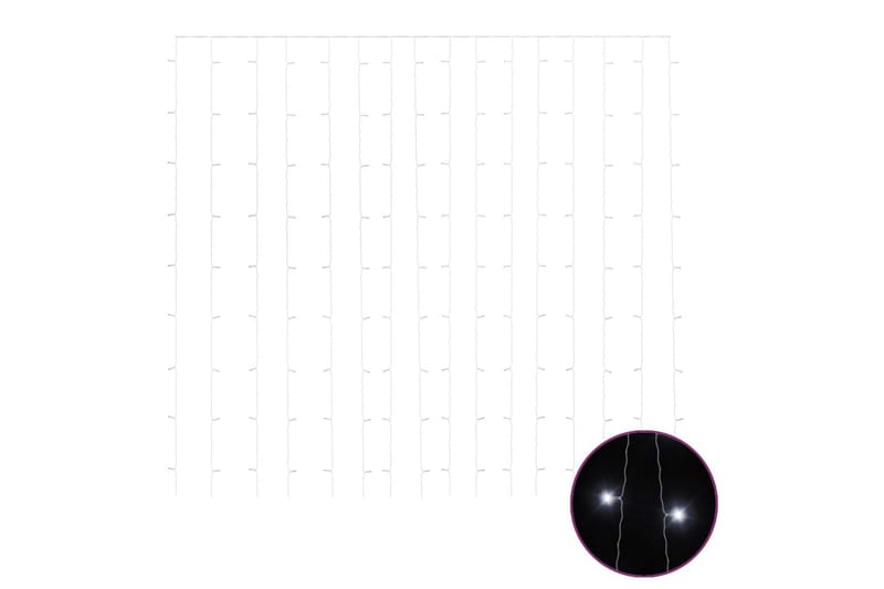 Eventyrlysgardin 3x3 m 300 LED kaldhvitt 8 funksjoner - Hvit - Belysning - Julebelysning - Øvrig julebelysning