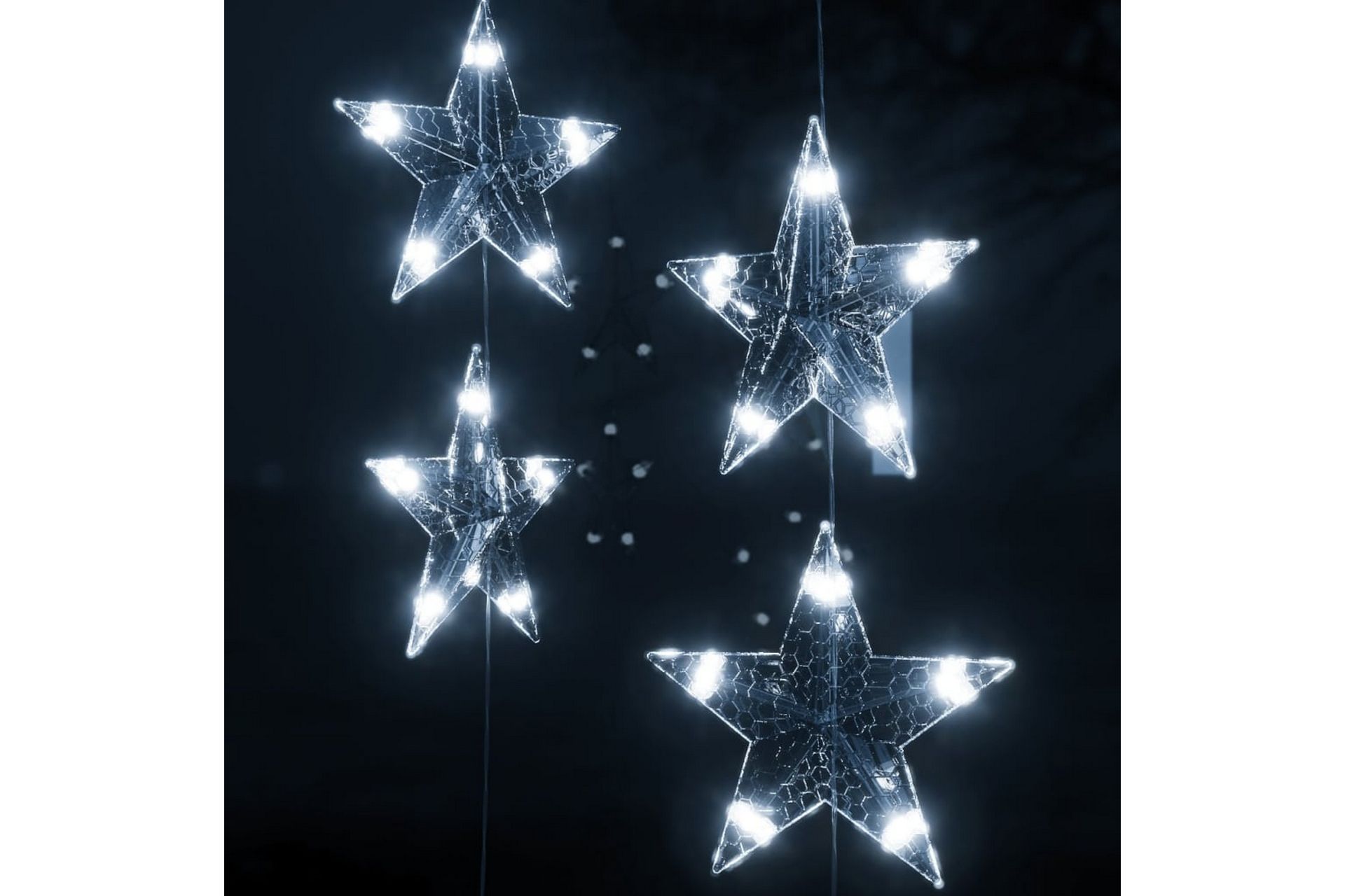 Eventyrlysgardin stjerner 200 LED kaldhvit 8 funksjoner - Hvit - Belysning - Julebelysning - Øvrig julebelysning