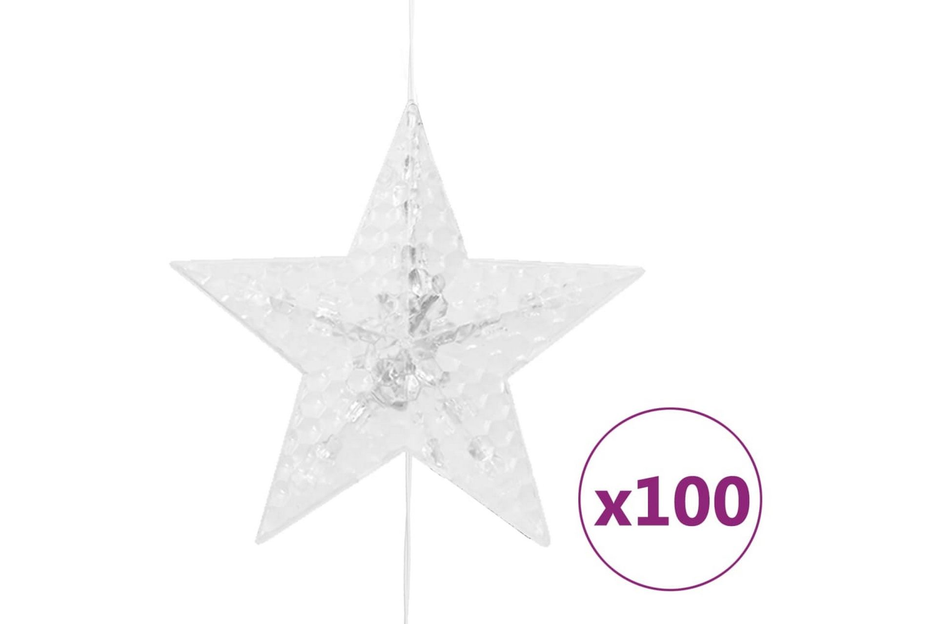 Eventyrlysgardin stjerner 500 LED kaldhvit 8 funksjoner - Hvit - Belysning - Julebelysning - Øvrig julebelysning
