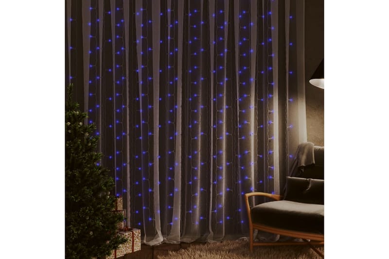 LED-eventyrlysgardin 3x3m 300 LED blå 8 funksjoner - Blå - Belysning - Julebelysning - Øvrig julebelysning